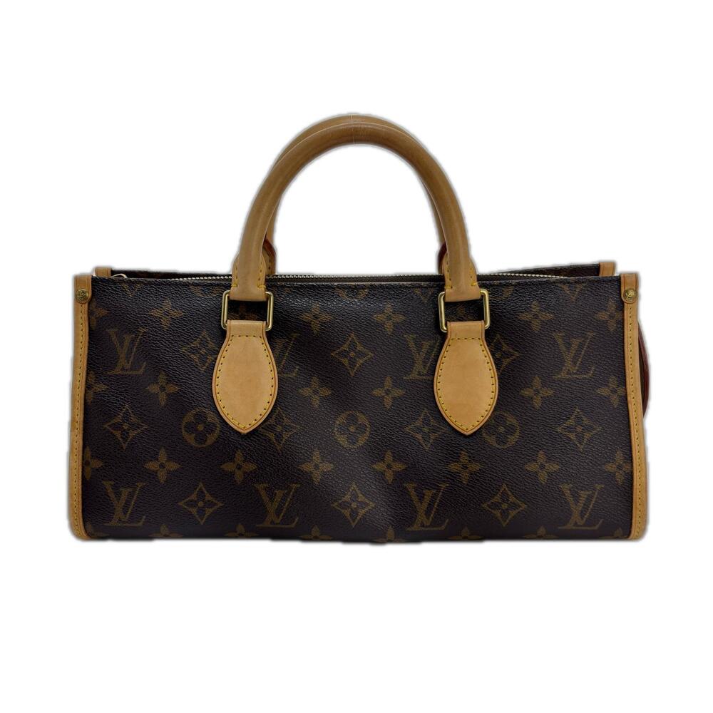 LOUIS VUITTON Popincourt Monogram Handbag Leather Brown